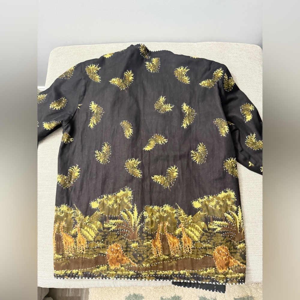 VTG Sam Hilu’s Classics Handcrafted Safari Giraffe Animal Print Shirt Cotton M L - Picture 11 of 11